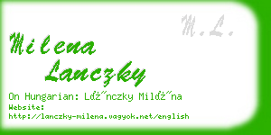 milena lanczky business card